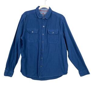 Woolrich Blue Men's Button Down Shirt Size XL 100% Cotton